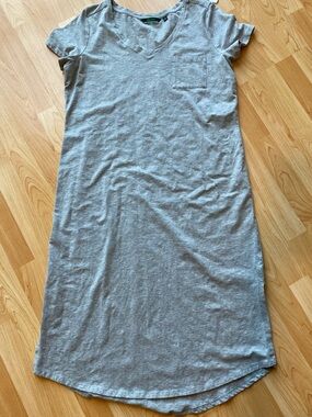 C Wonder Gray V-Neck Tee Dress